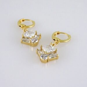 Woman Earrings / Aretes Dama/Zircon Stone/14k Real Color// E1200