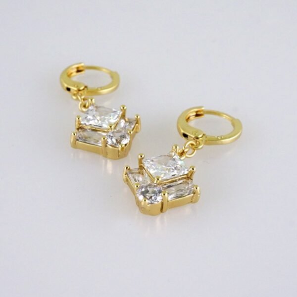Woman Earrings / Aretes Dama/Zircon Stone/14k Real Color// E1200