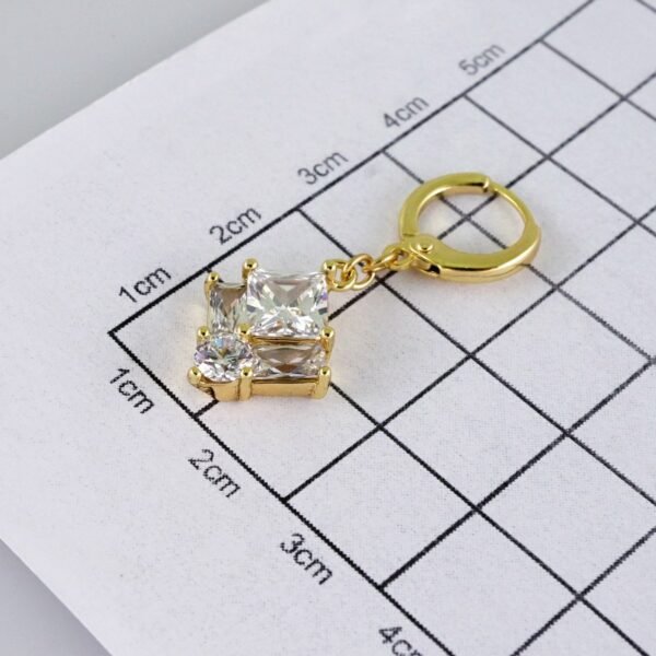 Woman Earrings / Aretes Dama/Zircon Stone/14k Real Color// E1200 - Image 3