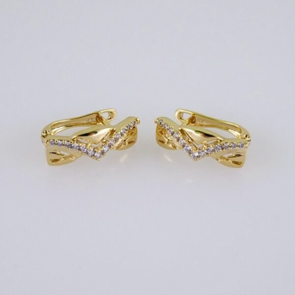 Woman Earrings / Aretes Dama/  Zircon Stone/  14k Real Color// E1201