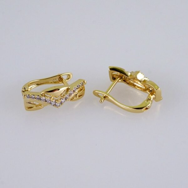 Woman Earrings / Aretes Dama/  Zircon Stone/  14k Real Color// E1201 - Image 2