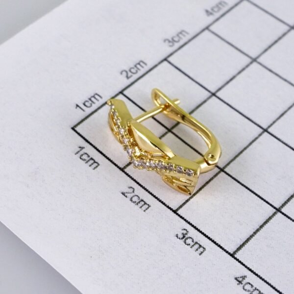 Woman Earrings / Aretes Dama/  Zircon Stone/  14k Real Color// E1201 - Image 3