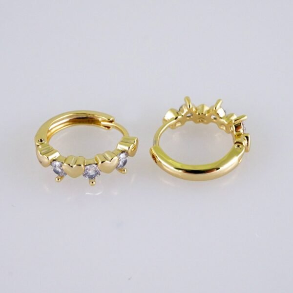 Woman Earrings / Aretes Dama/  Zircon Stone/  14k Real Color// E1207 - Image 2