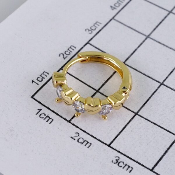 Woman Earrings / Aretes Dama/  Zircon Stone/  14k Real Color// E1207 - Image 3