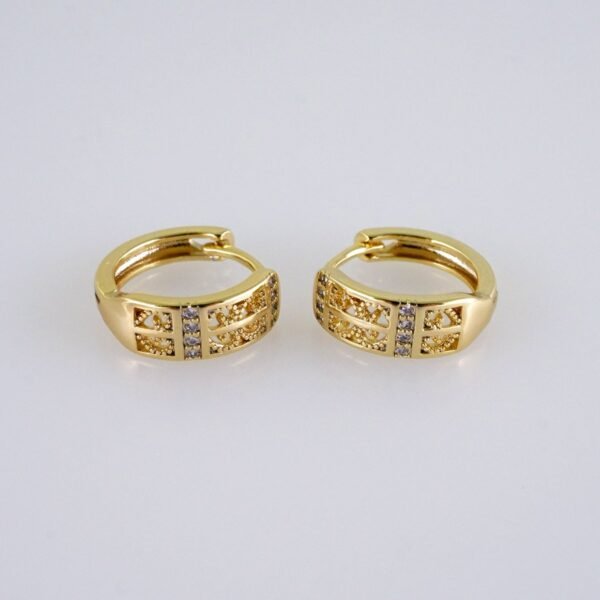 Woman Earrings / Aretes Dama/  Zircon Stone/  14k Real Color// E1209
