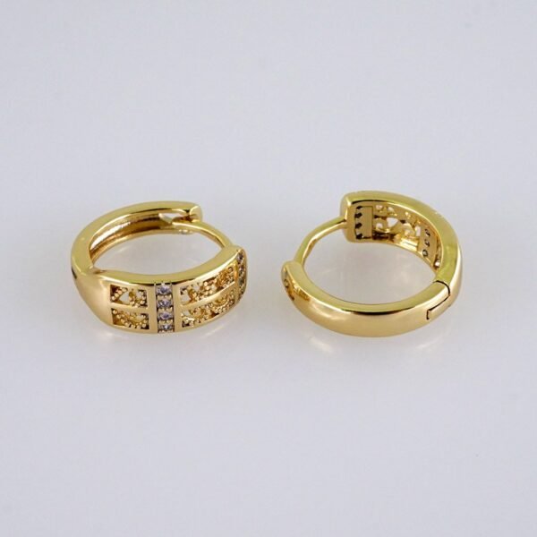 Woman Earrings / Aretes Dama/  Zircon Stone/  14k Real Color// E1209 - Image 2