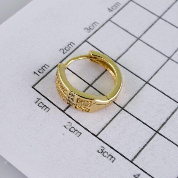 Woman Earrings / Aretes Dama/  Zircon Stone/  14k Real Color// E1209 - Image 3
