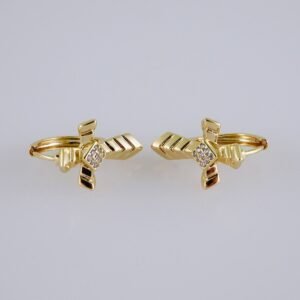 Woman Earrings / Aretes Dama/  Zircon Stone/  14k Real Color// E1210