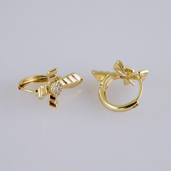 Woman Earrings / Aretes Dama/  Zircon Stone/  14k Real Color// E1210 - Image 2