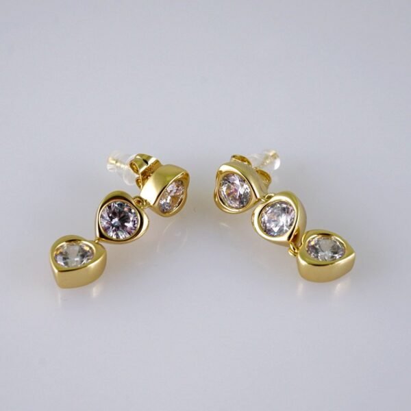 Women Earrings/ Aretes Dama/  Zircon Stone/  14k Real Color// E1215