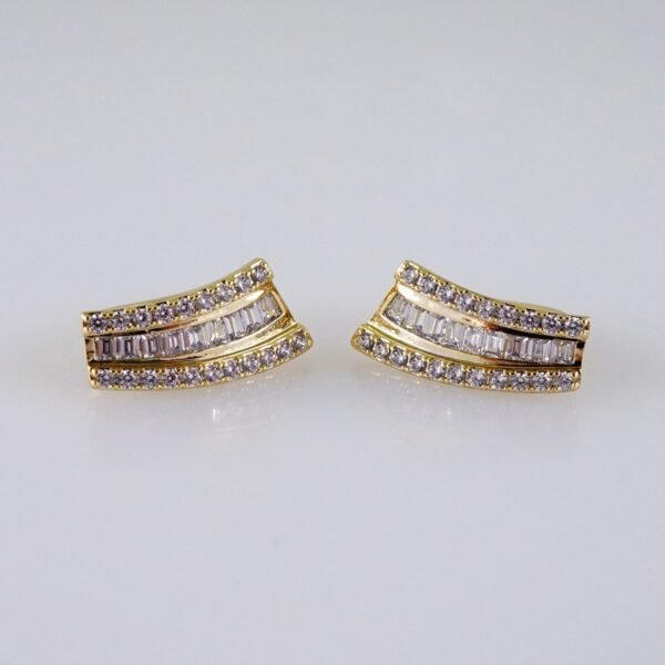 Woman Earrings / Aretes Dama/Zircon Stone/14k Real Color// E1223