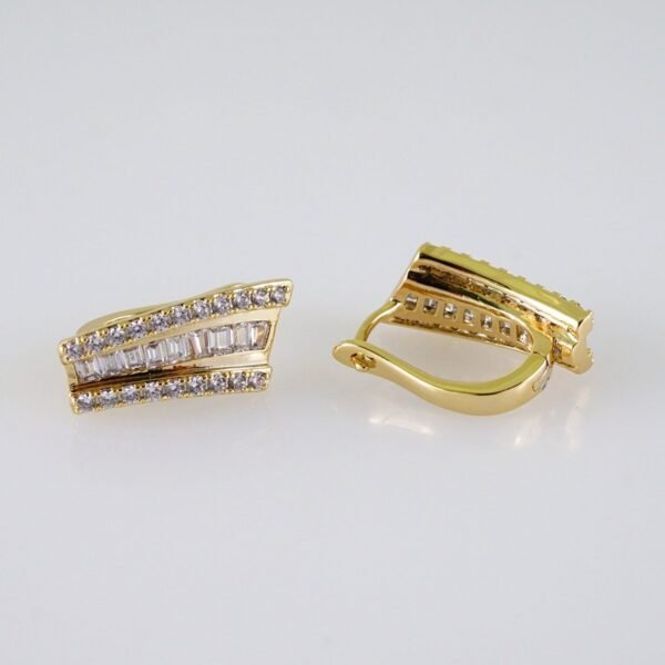 Woman Earrings / Aretes Dama/Zircon Stone/14k Real Color// E1223 - Image 2