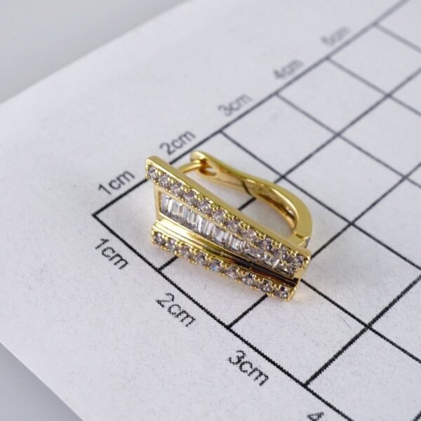 Woman Earrings / Aretes Dama/Zircon Stone/14k Real Color// E1223 - Image 3