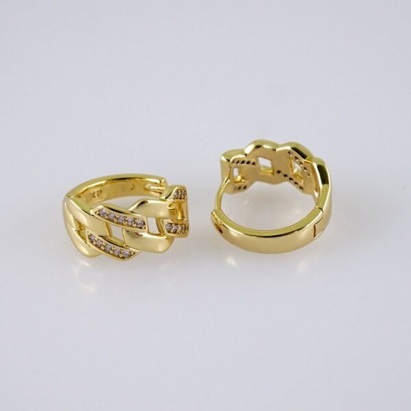 Women Earrings/ Aretes Dama/  Zircon Stone/  14k Real Color// E1227 - Image 2