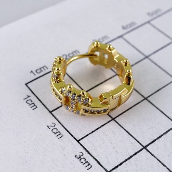 Women Earrings/ Aretes Dama/  Zircon Stone/  14k Real Color// E1227 - Image 3