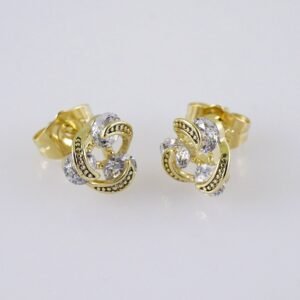 Women Earrings/ Aretes Dama/  Zircon Stone/  14k Real Color// E1233