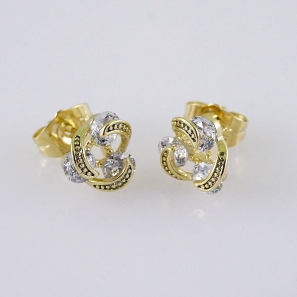 Women Earrings/ Aretes Dama/  Zircon Stone/  14k Real Color// E1233