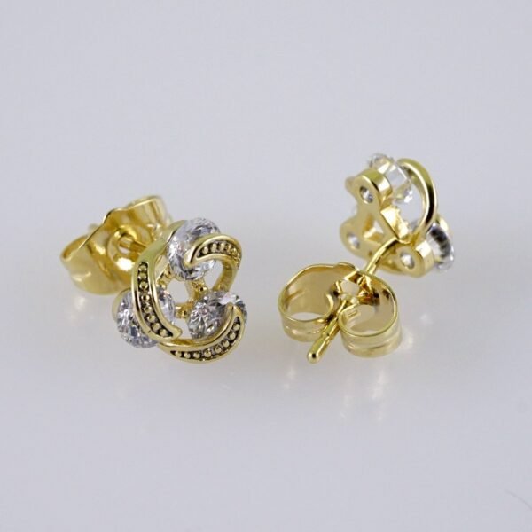 Women Earrings/ Aretes Dama/  Zircon Stone/  14k Real Color// E1233 - Image 2