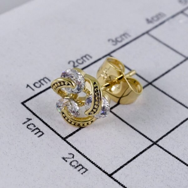 Women Earrings/ Aretes Dama/  Zircon Stone/  14k Real Color// E1233 - Image 3