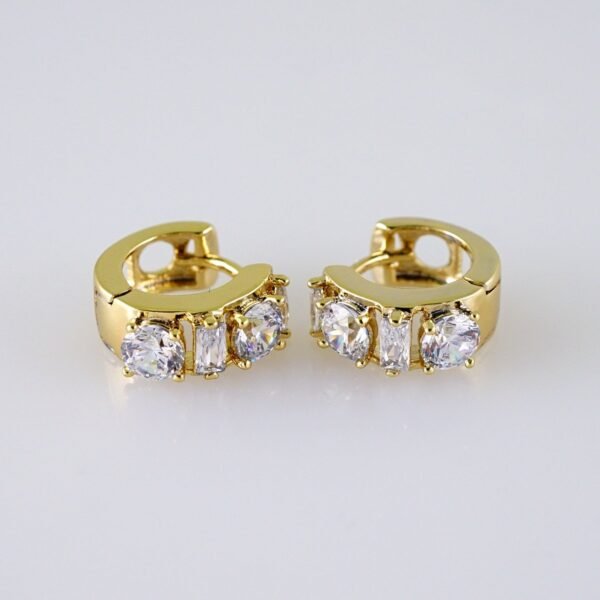 Women Earrings/ Aretes Dama/  Zircon Stone/  14k Real Color// E1239