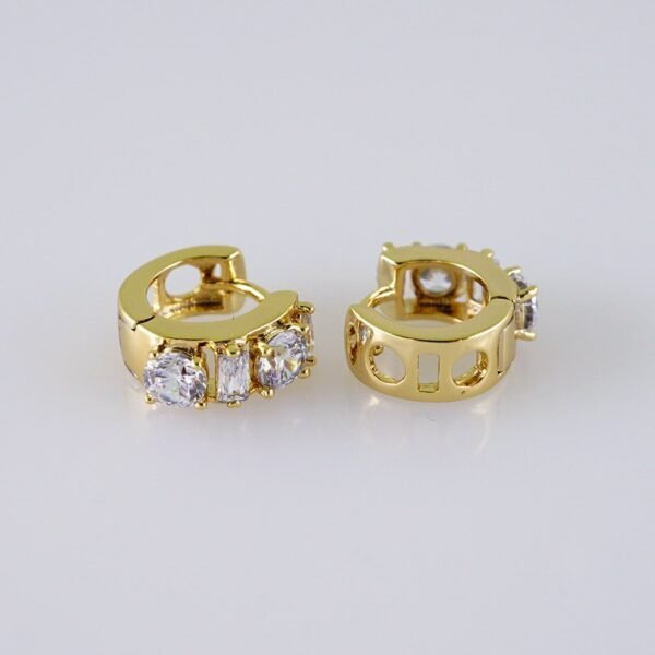 Women Earrings/ Aretes Dama/  Zircon Stone/  14k Real Color// E1239 - Image 2