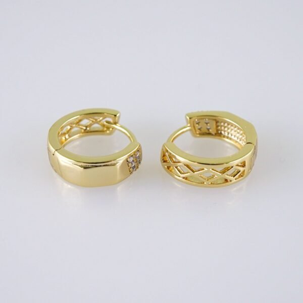 Women Earrings/ Aretes Dama/  Zircon Stone/  14k Real Color// E1241 - Image 2