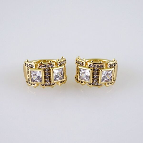 Women Earrings/ Aretes Dama/  Zircon Stone/  14k Real Color// E1248