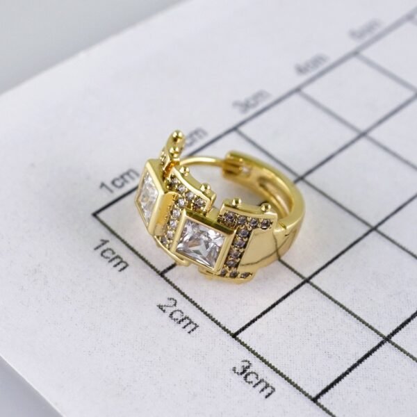 Women Earrings/ Aretes Dama/  Zircon Stone/  14k Real Color// E1248 - Image 3