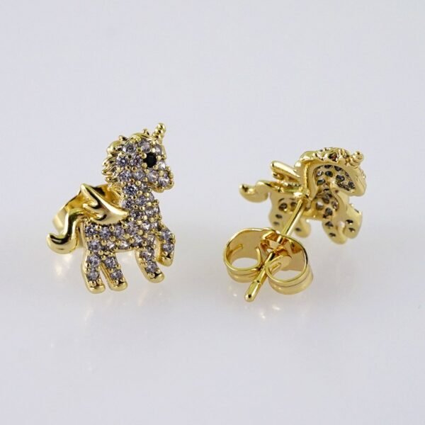 Women Earrings/ Aretes Dama/  Zircon Stone/  14k Real Color// E1253 - Image 2