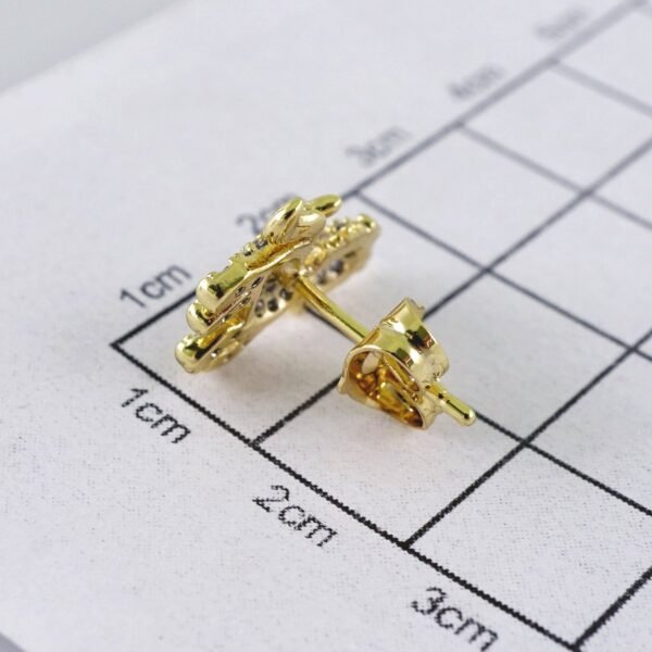Women Earrings/ Aretes Dama/  Zircon Stone/  14k Real Color// E1253 - Image 3