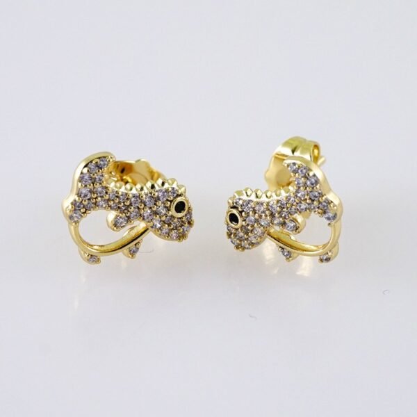 Women Earrings/ Aretes Dama/  Zircon Stone/  14k Real Color// E1256