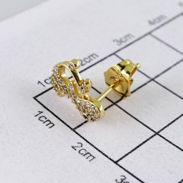 Women Earrings/ Aretes Dama/  Zircon Stone/  14k Real Color// E1256 - Image 3