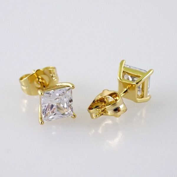 Women Earrings/ Aretes Dama/  Zircon Stone/  14k Real Color// E1258 - Image 2