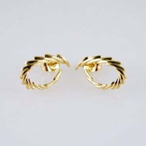 Women Earrings/ Aretes Dama/  Plain/  14k Real Color// E1266