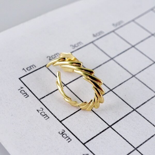 Women Earrings/ Aretes Dama/  Plain/  14k Real Color// E1266 - Image 3