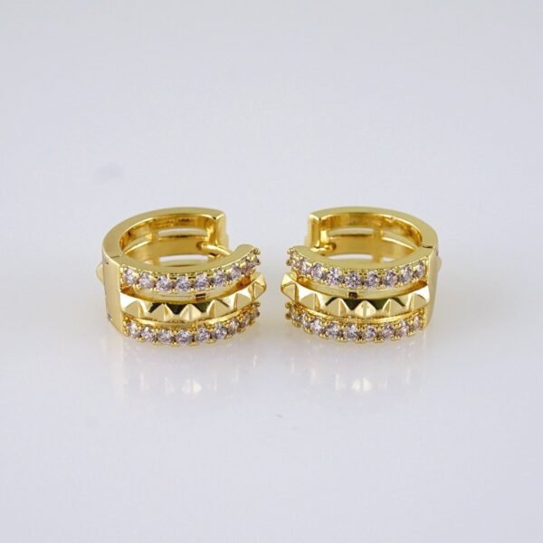 Women Earrings/ Aretes Dama/  Zircon Stone/  14k Real Color// E1269