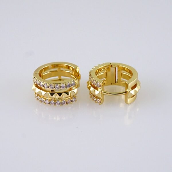 Women Earrings/ Aretes Dama/  Zircon Stone/  14k Real Color// E1269 - Image 2