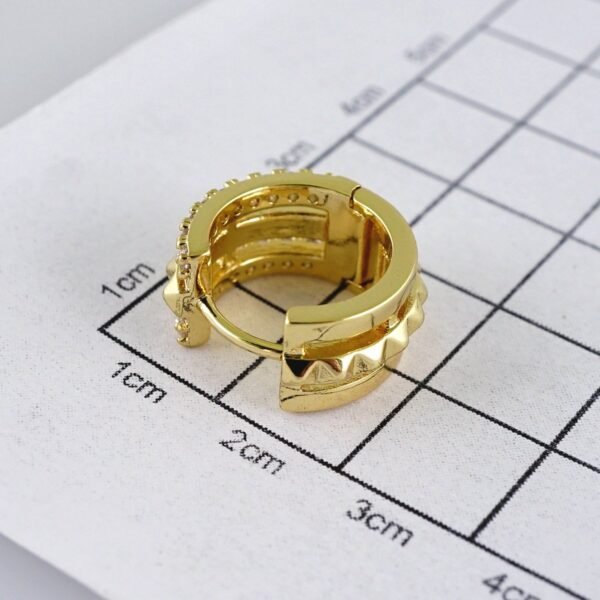 Women Earrings/ Aretes Dama/  Zircon Stone/  14k Real Color// E1269 - Image 3