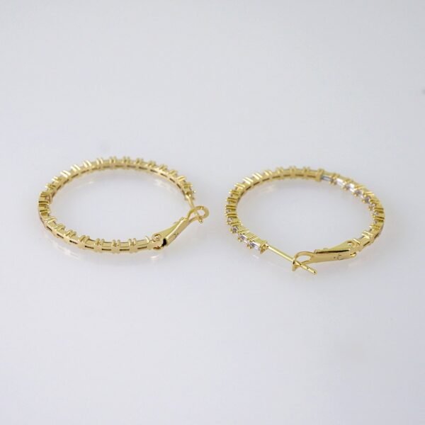 Women Earrings/ Aretes Dama/  Zircon Stone/  14k Real Color// E1276 - Image 2