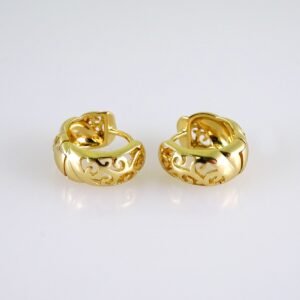 Women Earrings/ Aretes Dama/  Plain/  14k Real Color// E1284