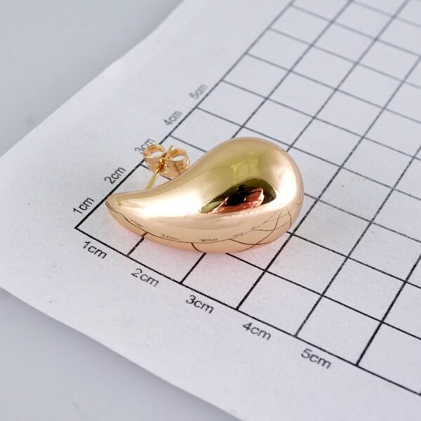 Women Earrings/ Aretes Dama/Plain/10k Real Color// E1285 - Image 3