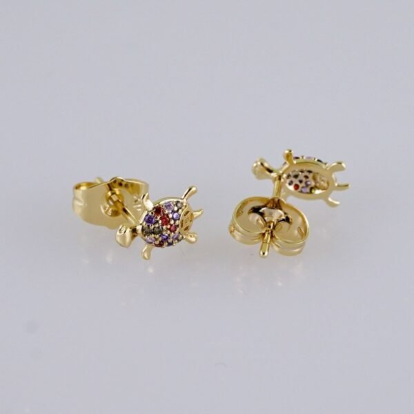 Women Earrings/ Aretes Dama/  Zircon Stone/  14k Real Color// E1287 - Image 2
