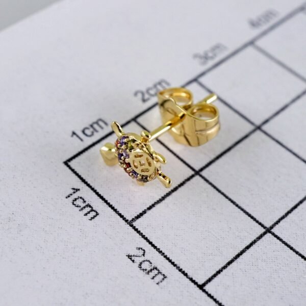 Women Earrings/ Aretes Dama/  Zircon Stone/  14k Real Color// E1287 - Image 3
