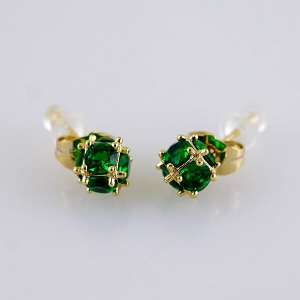Women Earrings/ Aretes Dama/  Zircon Stone/  14k Real Color// E1290