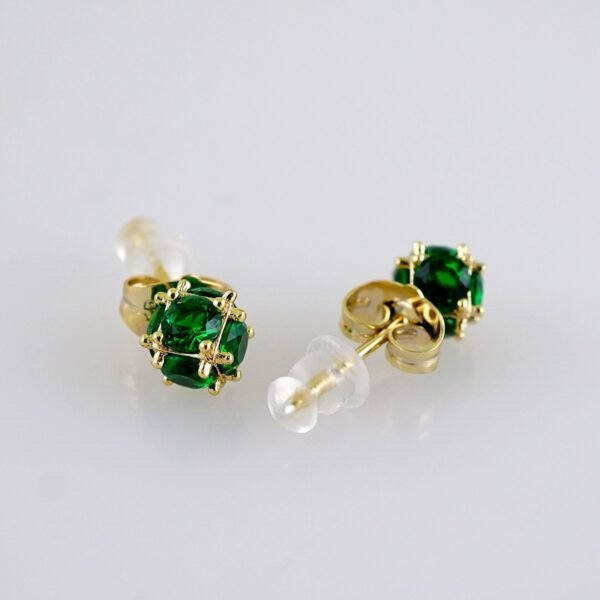 Women Earrings/ Aretes Dama/  Zircon Stone/  14k Real Color// E1290 - Image 2