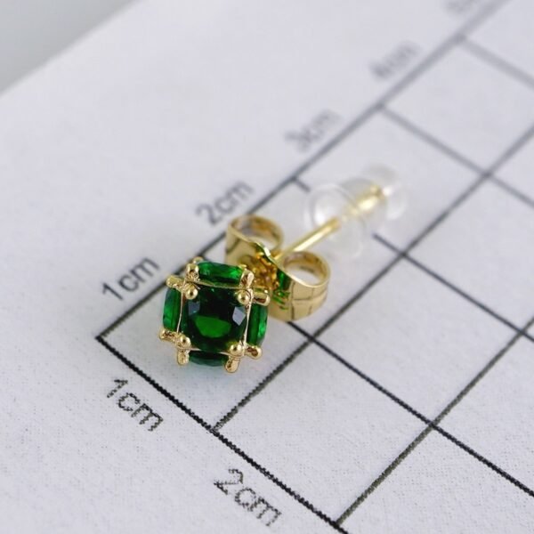 Women Earrings/ Aretes Dama/  Zircon Stone/  14k Real Color// E1290 - Image 3