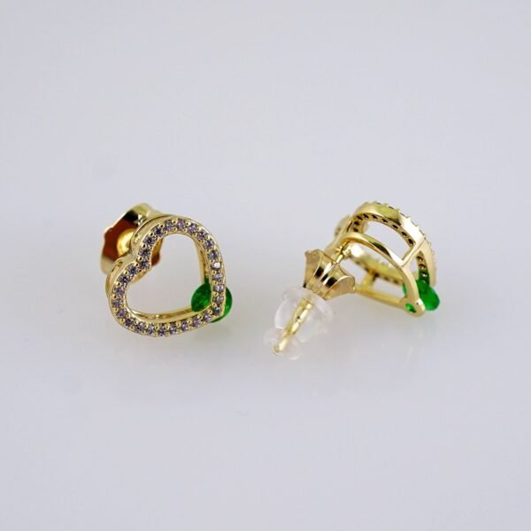 Women Earrings/ Aretes Dama/  Zircon Stone/  14k Real Color// E1292 - Image 2