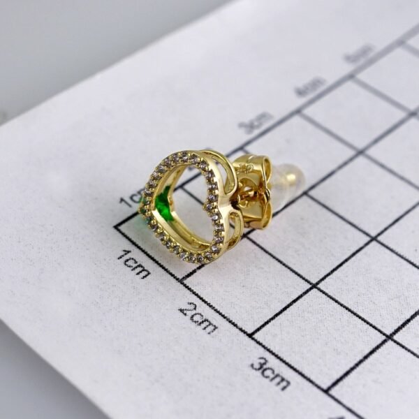 Women Earrings/ Aretes Dama/  Zircon Stone/  14k Real Color// E1292 - Image 3