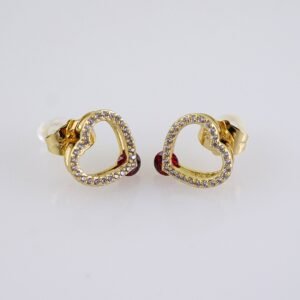 Women Earrings/ Aretes Dama/  Zircon Stone/  14k Real Color// E1294