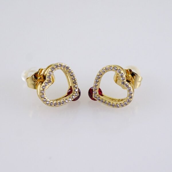 Women Earrings/ Aretes Dama/  Zircon Stone/  14k Real Color// E1294